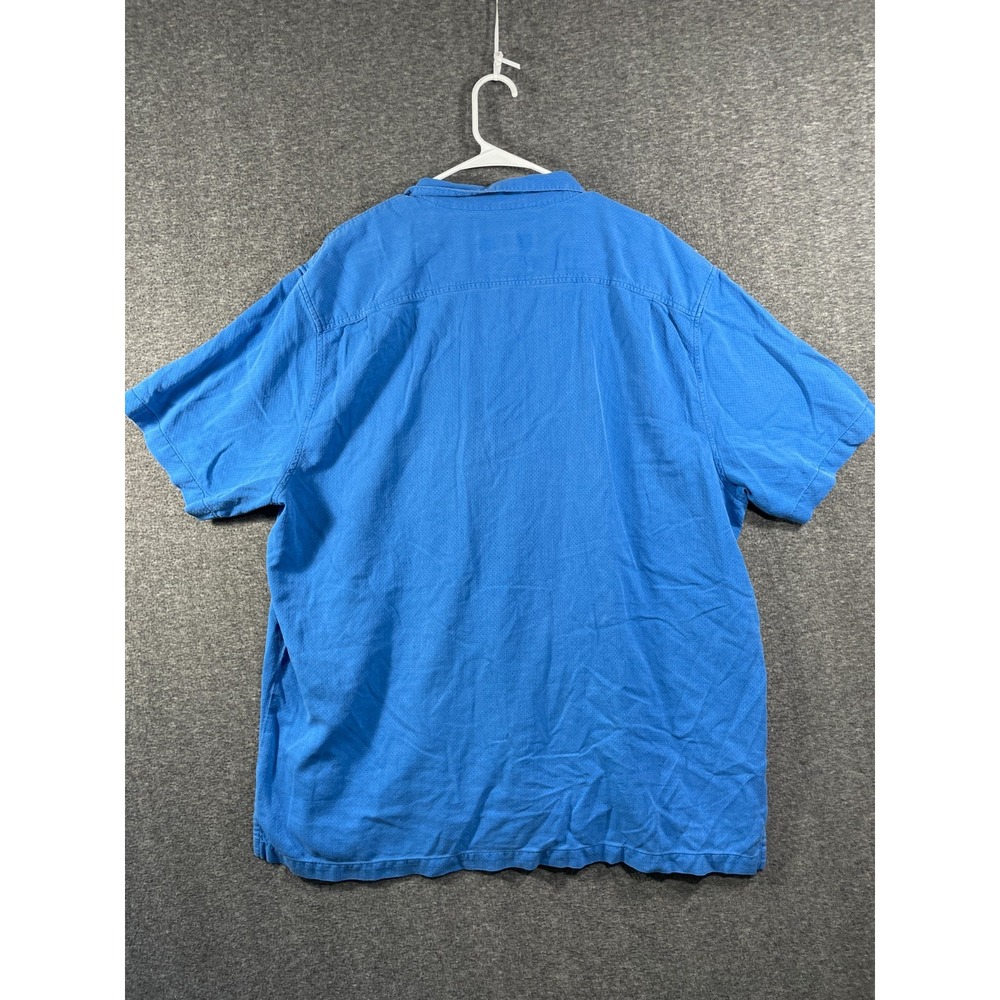 Tommy Bahama Camp Shirt Mens 3XL Silk Blend Blue Short Sleeve Button Up Beach - Picture 12 of 16
